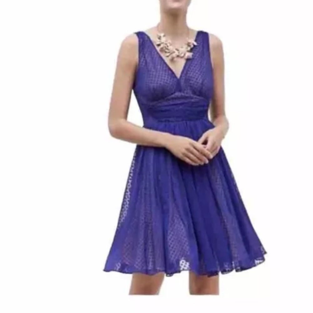 Anthropologie Royal Blue Lace Midi Dress
